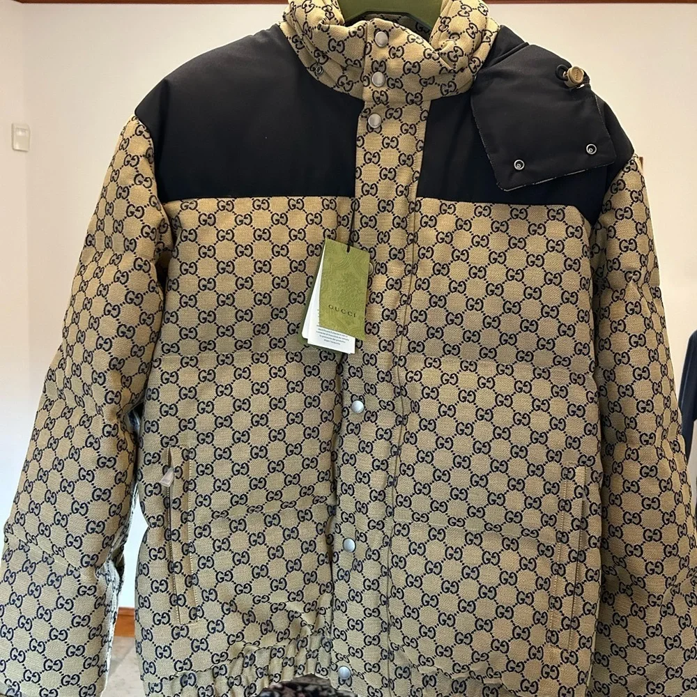 Men's Gucci GG canvas down puffer jacket size 52/extra large made in Italy
